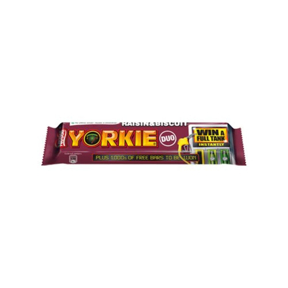 Nestle Yorkie Duo Raisin & Biscuit Chocolate Bar | 66g, Single-Serve