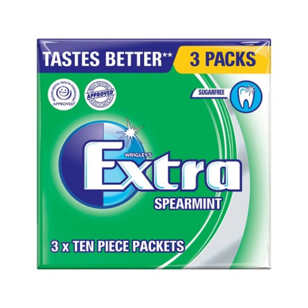 Wrigleys Extra Spearmint Sugar-Free Chewing Gum | Pack of 3, 42g