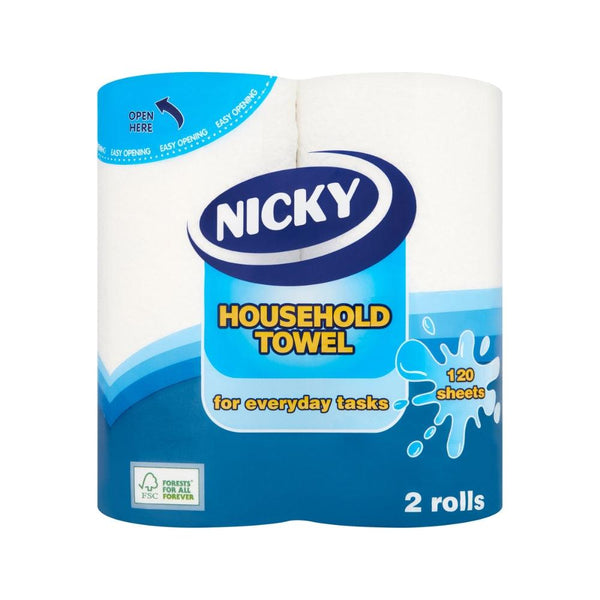 Nicky White Kitchen Roll - Pack of 2