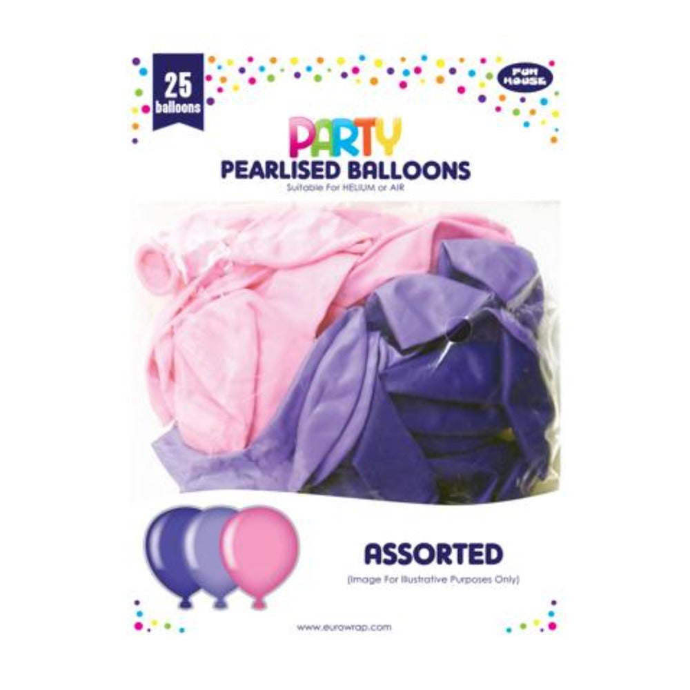 Pearlised Pink, Purple and Lilac Party Balloons | Pack of 25