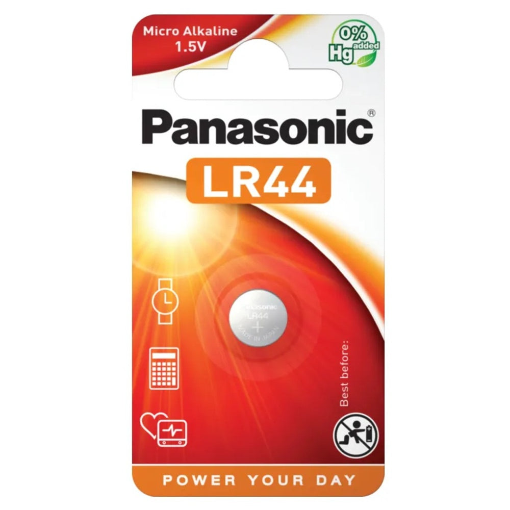 Panasonic Micro Alkaline Coin LR44 Battery - Single Pack