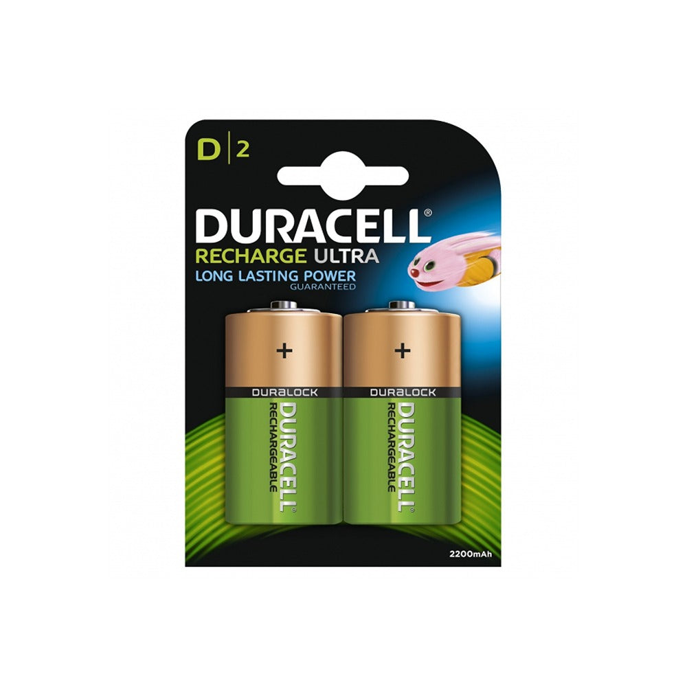 Duracell Rechargeable 3000 mAh D Batteries | 2 Pack | HR20/DC1300