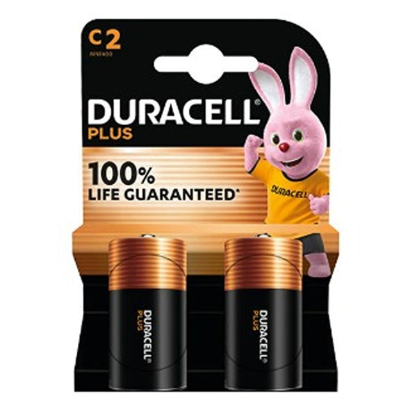 Duracell Plus Power C Batteries - 2 Pack - Alkaline