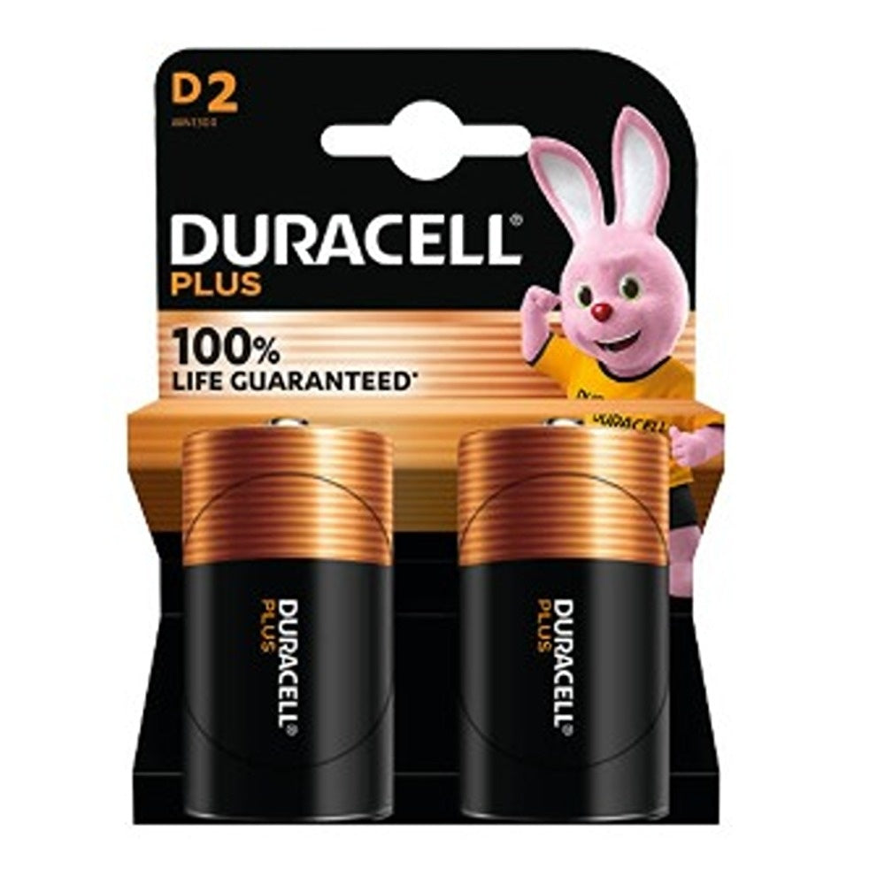 Duracell Plus Power D Batteries - 2 Pack - Alkaline