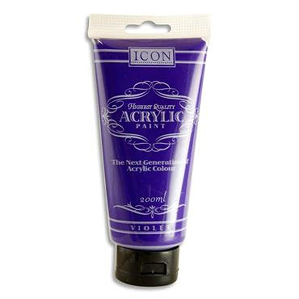 Icon Vibrant Violet Acrylic Paint - 200ml