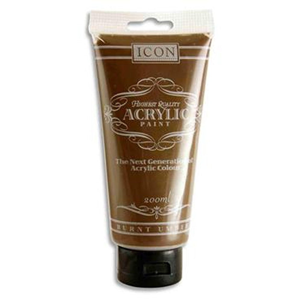 Icon Acrylic Paint Burnt Umber - Superior Pigment and Consistency for Versatile Artistic Applications