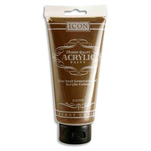 Icon Acrylic Paint Burnt Umber - Superior Pigment and Consistency for Versatile Artistic Applications