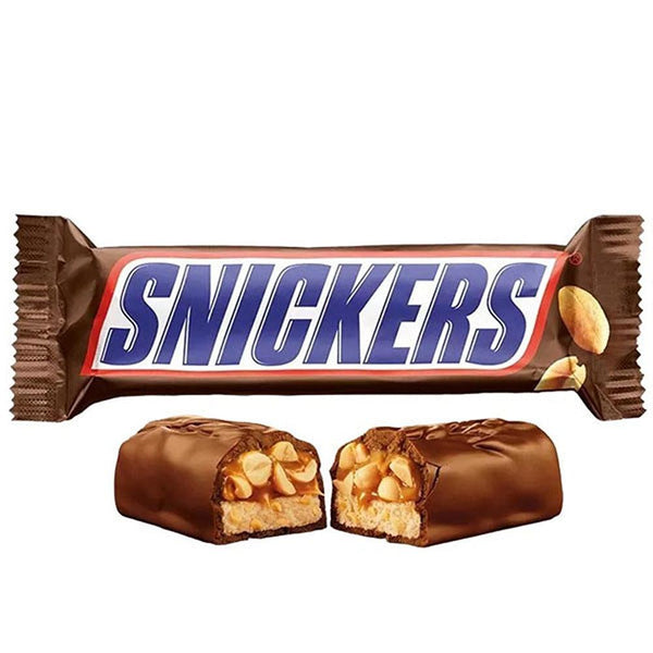 Snickers: Milk chocolate, peanuts, caramel, nougat, quick energy boost