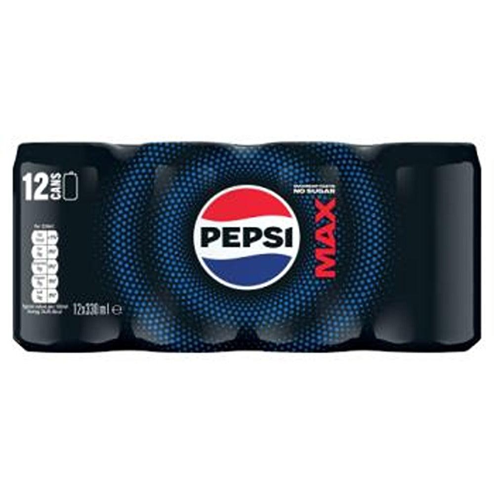 Pepsi Max Can 12pk - Sugar-Free, Bold Cola Flavor, 330ml Cans