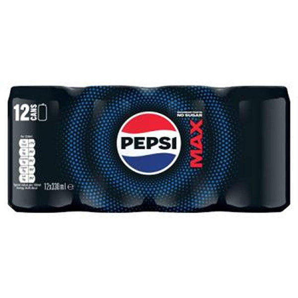 Pepsi Max Can 12pk - Sugar-Free, Bold Cola Flavor, 330ml Cans