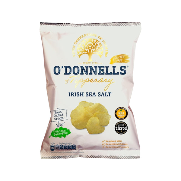 O'Donnells Irish Sea Salt Hand-Cooked Crisps - 125g