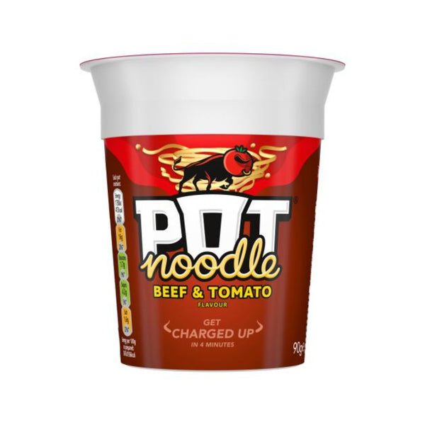 Pot Noodle Beef & Tomato Instant Noodle Pot | 90g, Ready in 4 Minutes