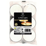 Baltus White Maxi Tealight Candles - Unscented, 10hr, 12 Pack
