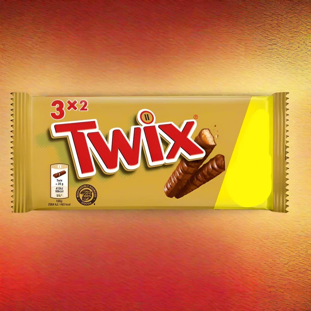 Mars Twix Caramel Biscuit and Milk Chocolate Bars - Pack of 3, 150g