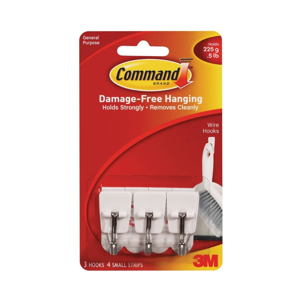 Command Damage-Free Utensil Hooks | Pack of 3 | Holds up to 225g