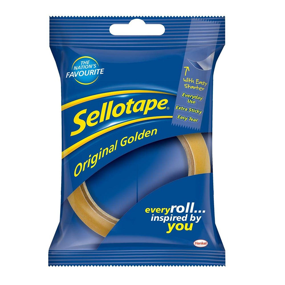 Sellotape Original Golden Adhesive Tape | 25mm x 50m
