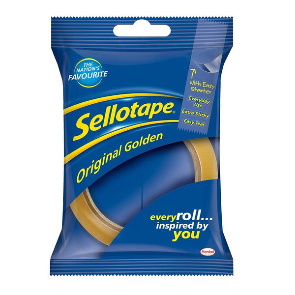 Sellotape Original Golden Adhesive Tape | 25mm x 50m