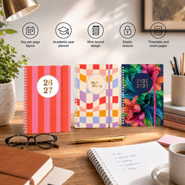 Faber A5 Academic Diary Planner - 2026/2027 - Assorted Designs