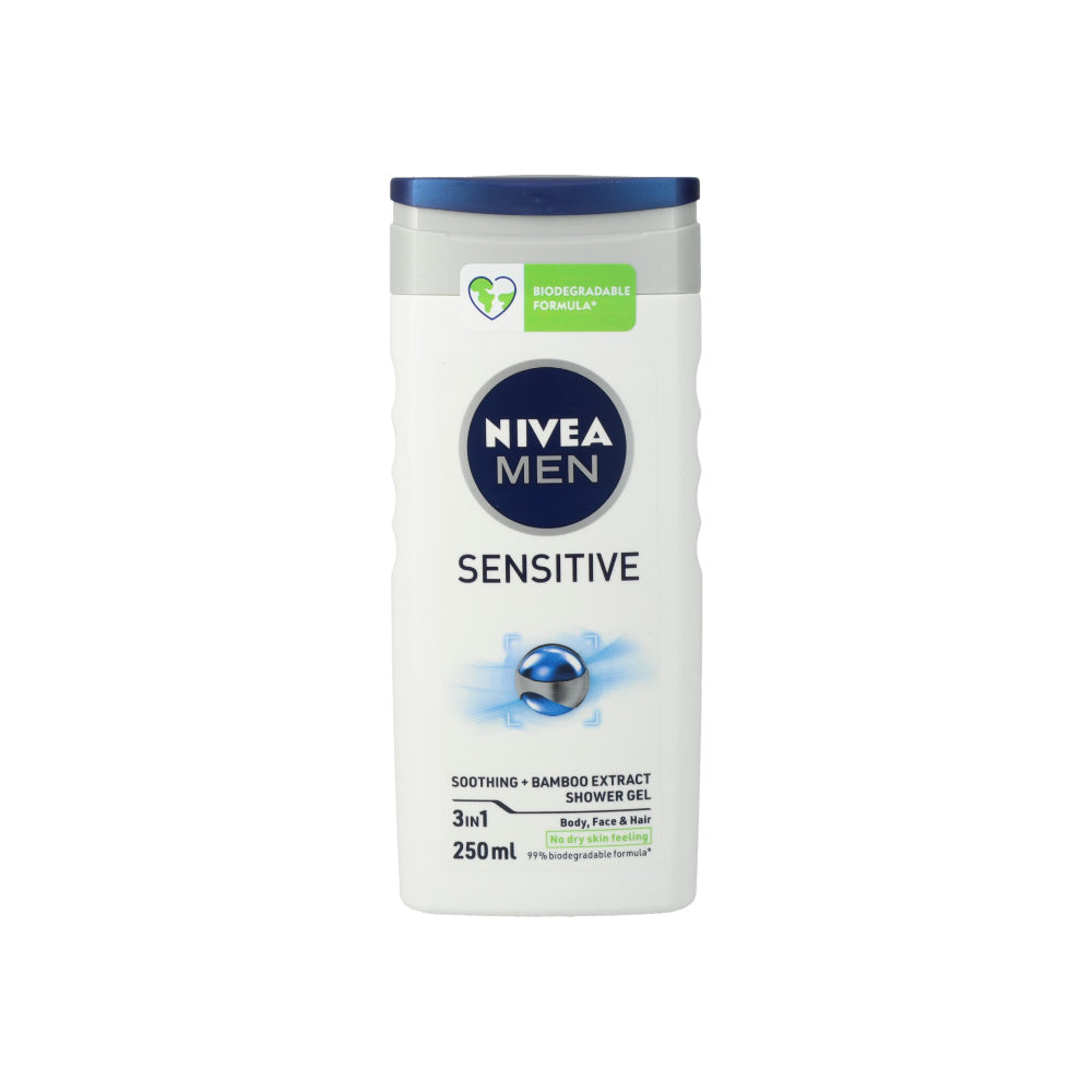 Nivea Men Sensitive 3-in-1 Shower Gel | 250 ml, Bamboo Extract