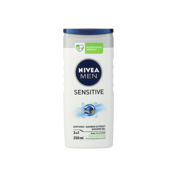 Nivea Men Sensitive 3-in-1 Shower Gel | 250 ml, Bamboo Extract