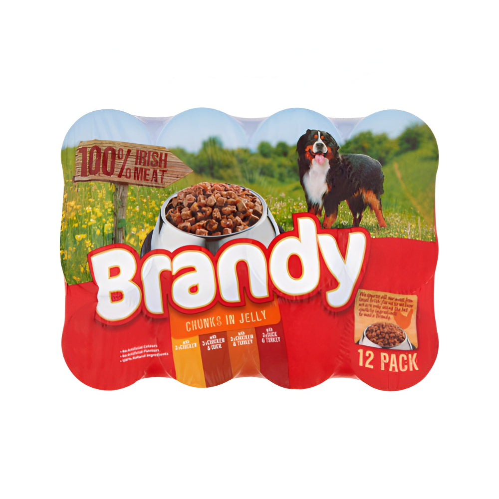 Brandy Variety Chunks in Jelly Wet Dog Food | Pack of 12, 395g