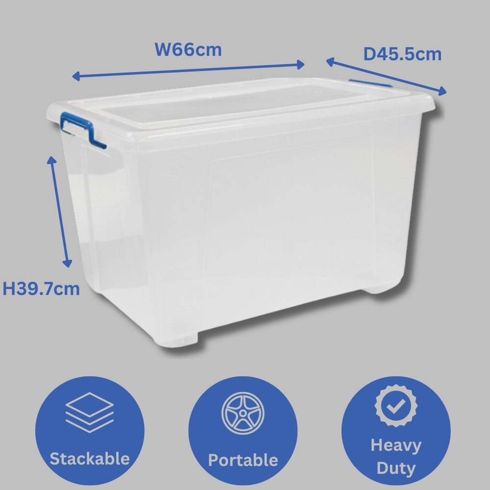 Choice Essentials Plastic Storage Box with Wheels | 90L