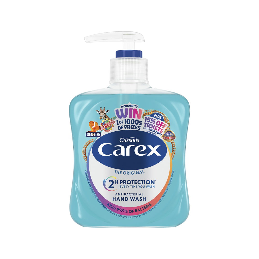 Carex Original Antibacterial Hand Wash | Kills 99.9% of Bacteria, Pump Dispenser