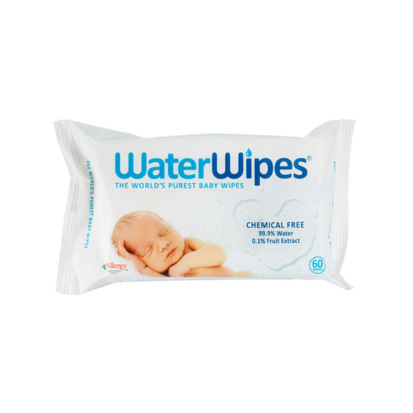 WaterWipes Pure Baby Wipes | Pack of 60, 99.9% Water, 0.1% Fruit Extract