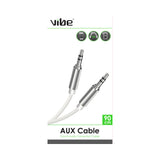 VIBE 3.5mm AUX Audio Connection Cable | White, 90cm, Male to Male