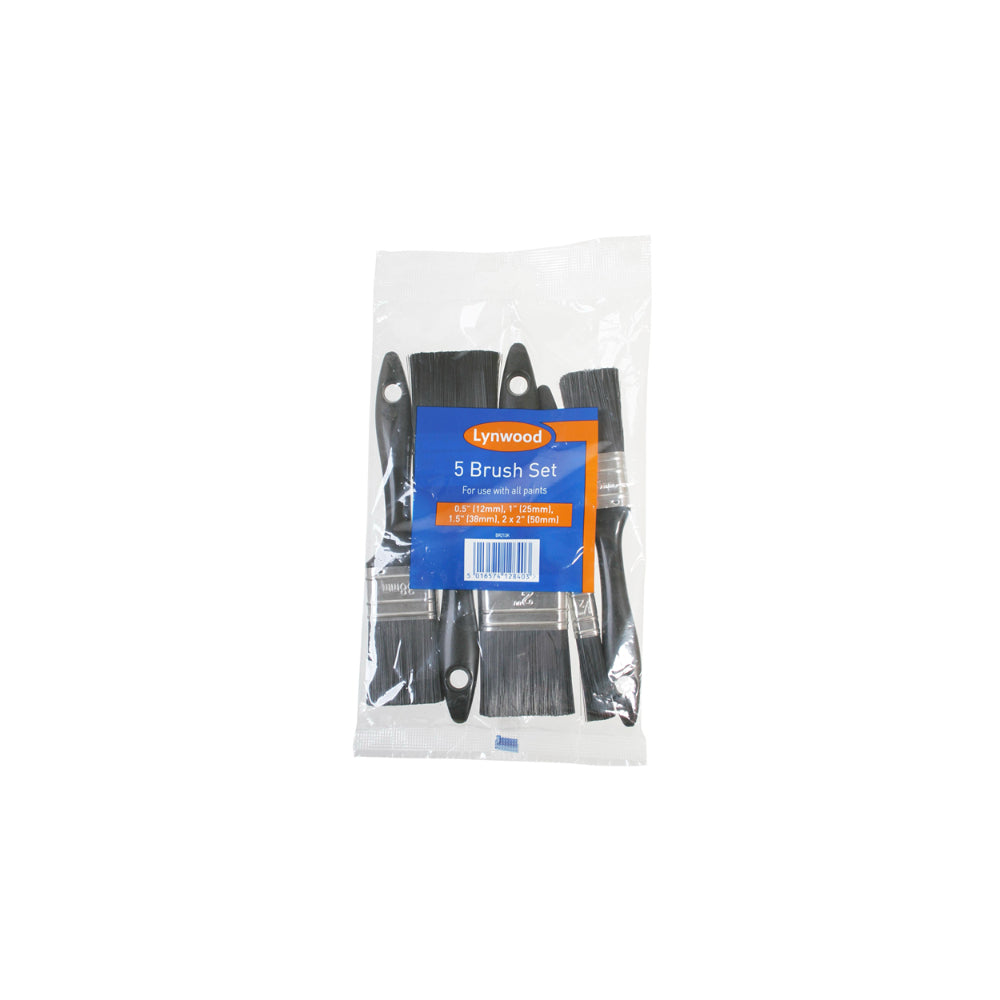 5 Piece Assorted Paint Brush Set | 12 mm to 50 mm, All Paints