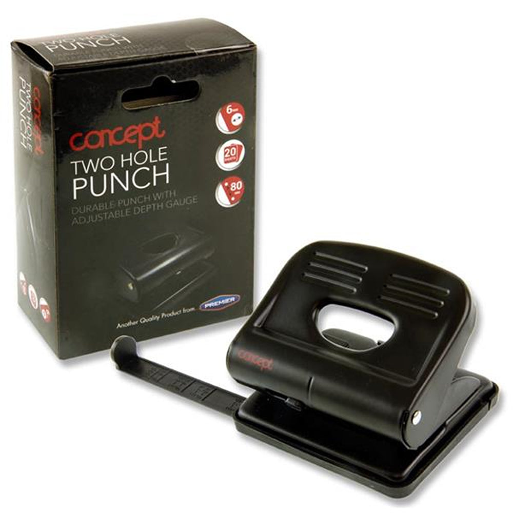 Concept Two Hole Metal Paper Punch with Guide | 80 x 6mm