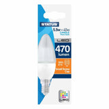 Status 5W=40W LED Candle SES Bulb | Pearl Finish, 470 Lumens