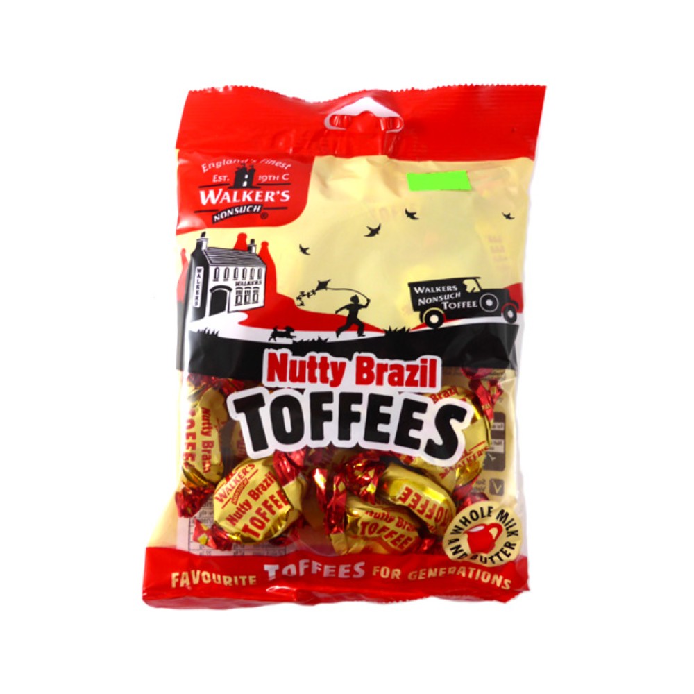 Walkers Nutty Brazil Toffees | Individually Wrapped, Whole Milk Butter, 150g