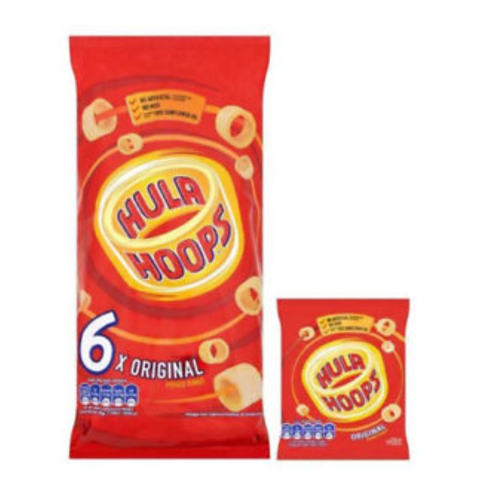 Hulahoops Original Hoop-Shaped Potato Crisps - Pack of 6, Lightly Salted