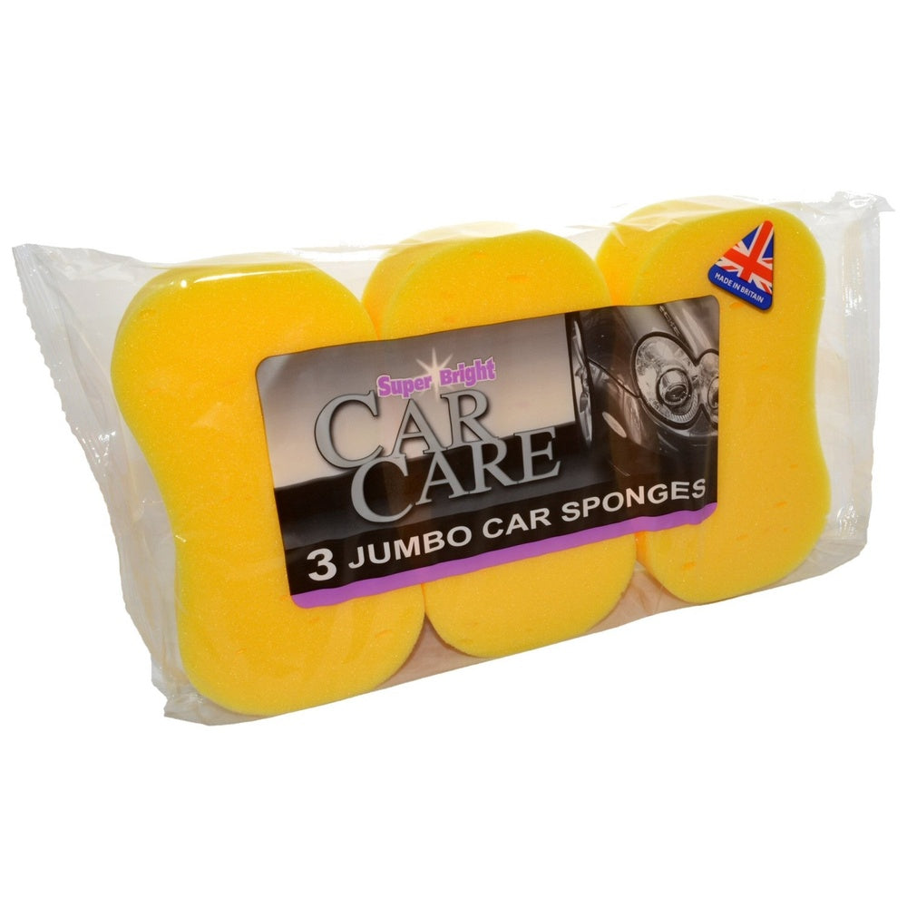 Super Bright Jumbo Car Sponge - Pack of 3
