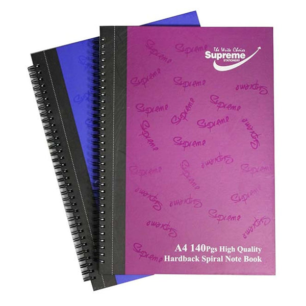 Supreme A4 Hardback Spiral Notebook | 140 Pages