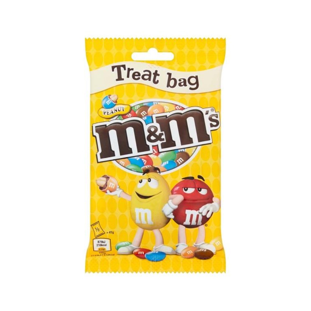 M&M'S Peanut Chocolate Sweets Treat Bag | 90g, Assorted Colours, Easy-Tear Top