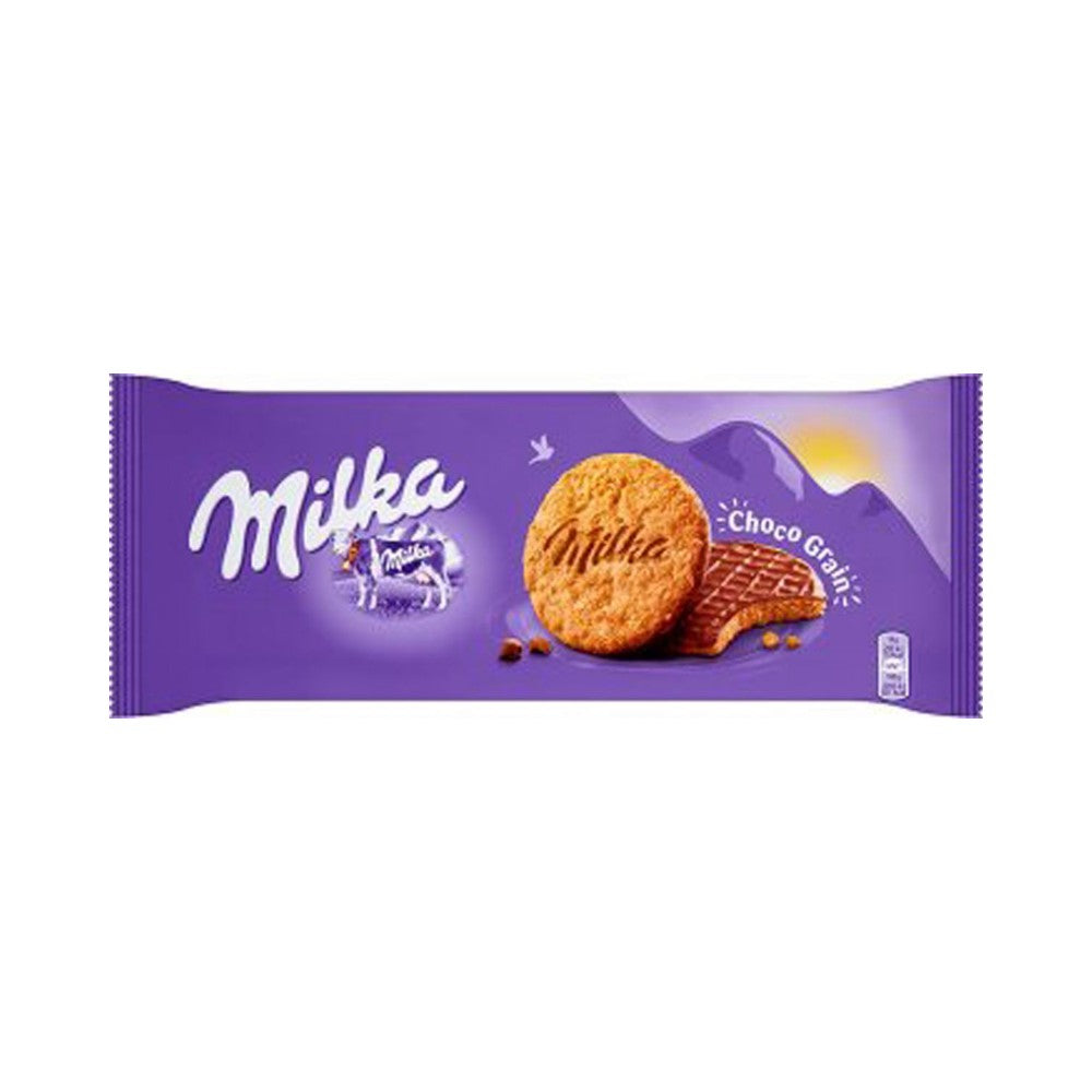 Milka Choc Grain Biscuits | Milk Chocolate, Crunchy Grain Pieces, 126g