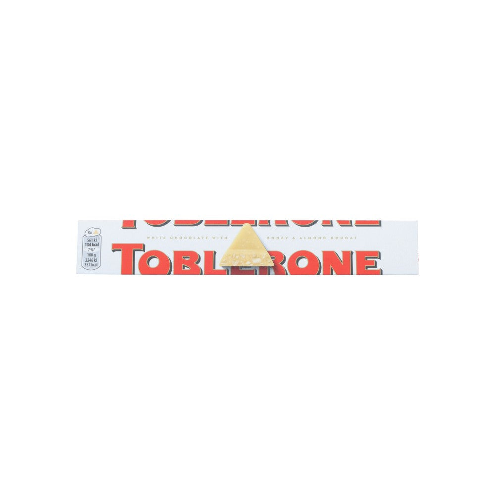 Toblerone White Chocolate Bar with Almond Nougat | 360g, Triangular Pieces