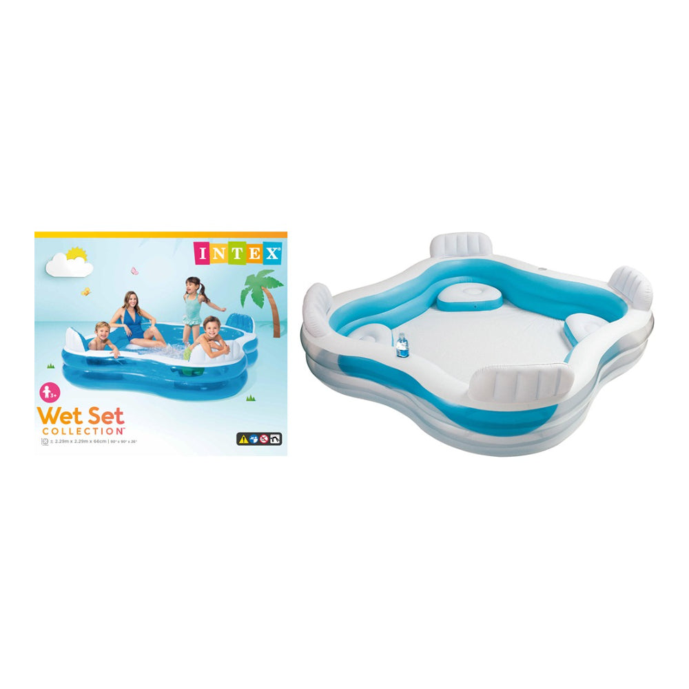 Intex Family Inflatable Swimming Pool with Seats | 229 x 229 x 66cm