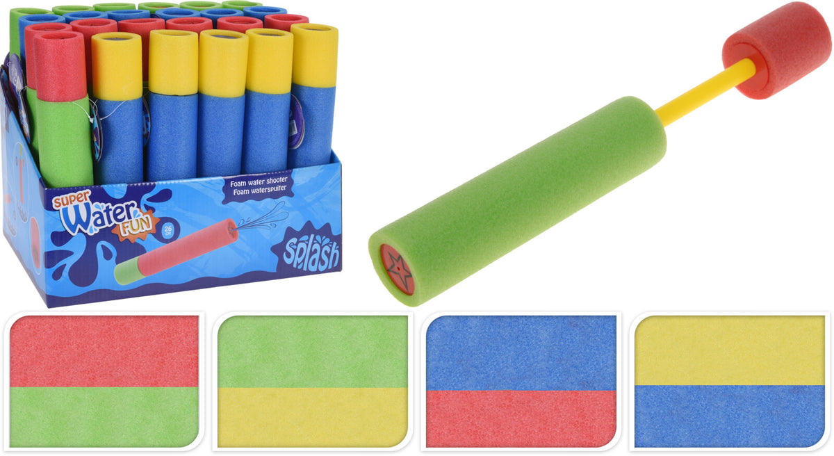 Summer Fun Soft Foam Water Shooter | 26cm, Bright Assorted Colours