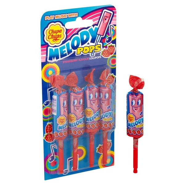 Chupa Chups Melody Pops 4pk: Strawberry Flavor, Musical Fun!