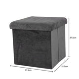 Urban Living Dark Grey Velvet Storage Box | 37.5 x 37.5 x 37.5 cm