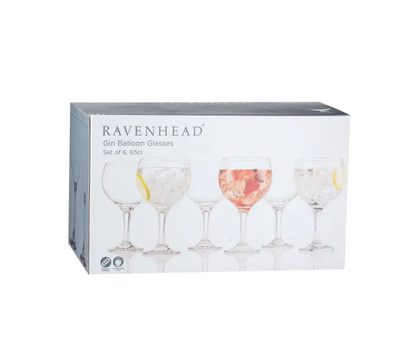 Ravenhead Essentials Classic Balloon Shaped Gin Glass 65cl | Pack of 6