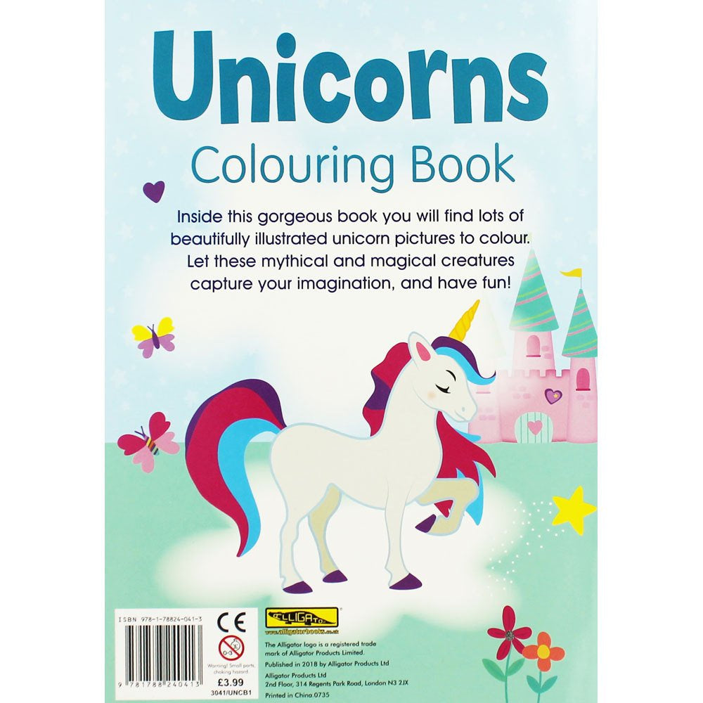 Alligator Unicorn Colouring Book | Blue Cover, Unicorn Design
