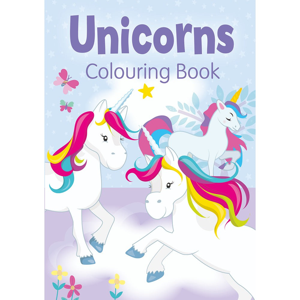Unicorns Unicorn Colouring Book Purple | Bold Line Art, Large Shapes