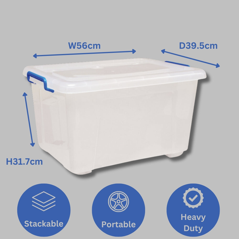 Choice Essentials Plastic Storage Box with Wheels | 46L