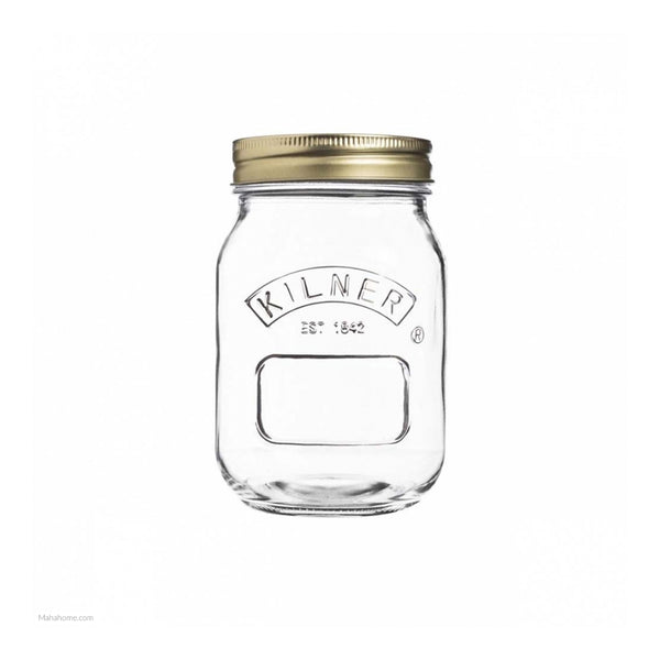 Kilner Clear Glass Preserve Jar with Gold Screw Lid | 0.5 Litre