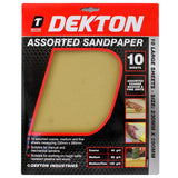Dekton Sandpaper Sheets - 10 Pack - Assorted Grits