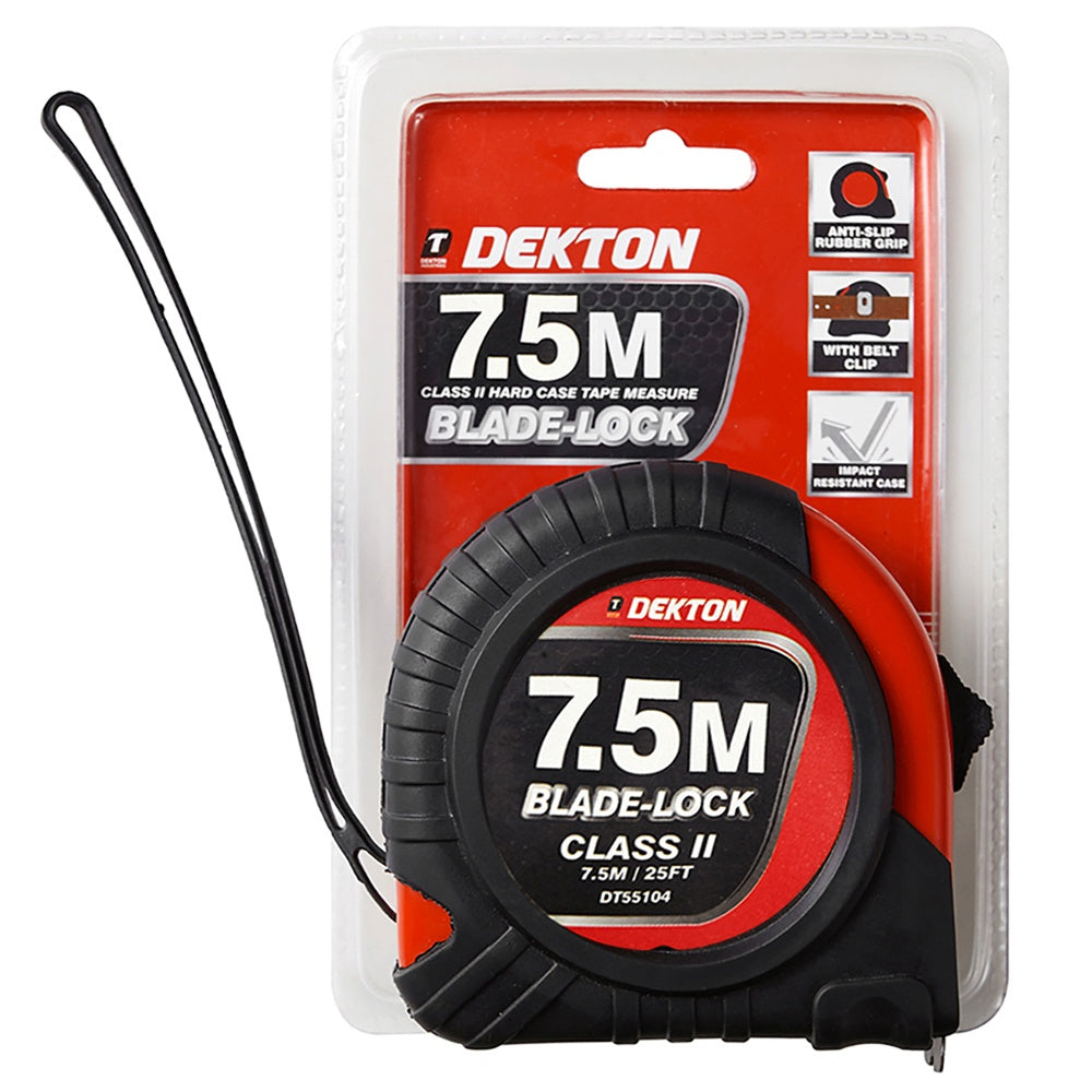Dekton Tape Measure - Hard Case - 7.5M/25ft
